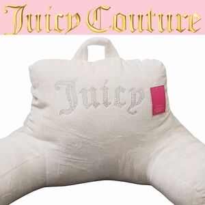 Juicy Couture Home Rhinestone Logo Plush Bed Rest Pillow w/Cell Phone Pocket